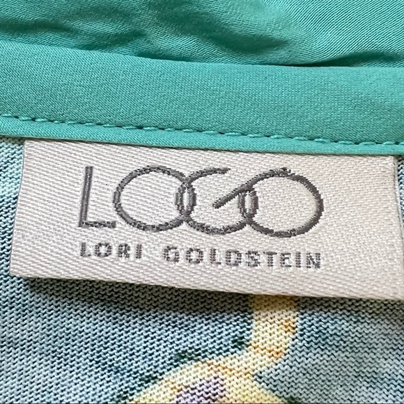 LOGO Lori Goldstein Tropical Print Tunic with Pockets XS-S - Picture 10 of 14